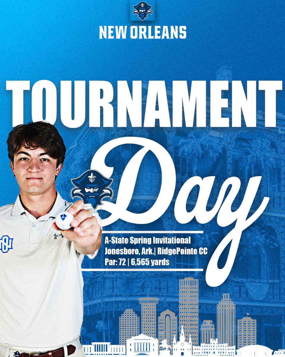 We tee off at the 𝑨-𝑺𝒕𝒂𝒕𝒆 𝑺𝒑𝒓𝒊𝒏𝒈 𝑰𝒏𝒗𝒊𝒕𝒂𝒕𝒊𝒐𝒏𝒂𝒍 in about a half  hour. Follow along at the link 🔽

🕣  8:30 a.m.
📍  Jonesboro, Ark.
⛳  RidgePointe CC
📊  scoreboard.clippd.com/tournaments/23…

#NOLAsTeam ⚔️⛳🏌️‍♂️