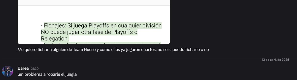 <a href="/Deadlywrgg/">Deadly</a> No solo no recibo respuesta explicando la situación, sino que aparte de pasar de mi cara pues veo que a edu si le responde <a href="/barea_ct/">Barea</a> diciéndole:
Pues perdona que te diga pero interacciones busco 0, buscaba una respuesta lo antes posible.