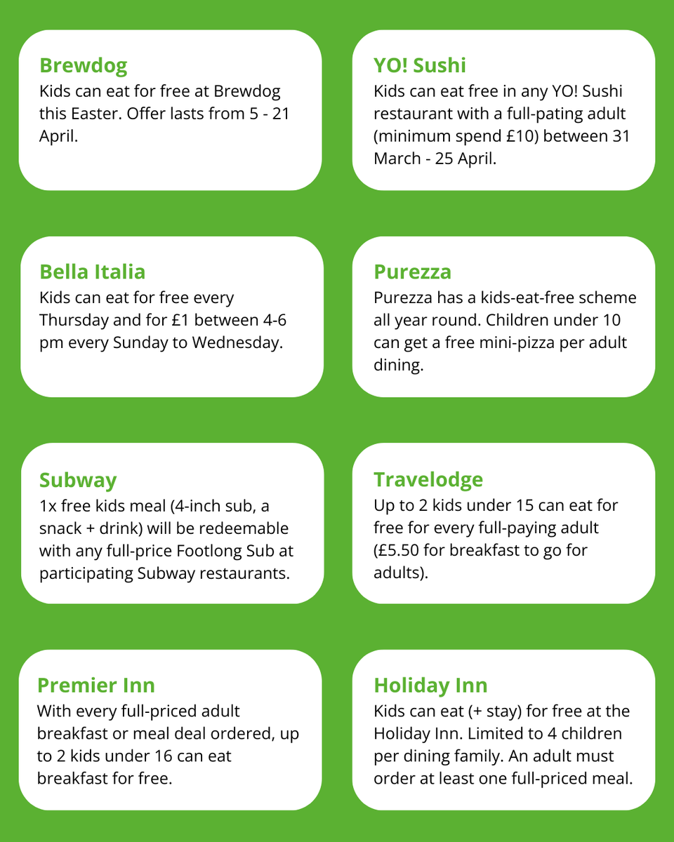 CityHarvest_LDN's tweet photo. β οΈ Where kids can eat for free this Easter β οΈ
Save + share this to lighten the load during the Easter Holidays. Head to https://t.co/fjJPn5PnZj for free food support in your community.
#eatforfree #freefood #easter #schoolholidays #easterholidays #kidseatfree https://t.co/r3IlEjQf3K