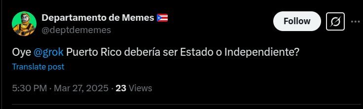 Mercedes_PUR's tweet photo. Grok sin filtro. El mejor camino no siempre es el más fácil 🇵🇷 #PRLibre https://t.co/XP7wZ8gGAD