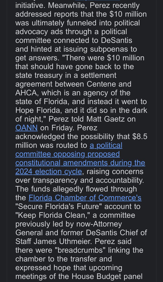 Meanwhile in Tallahassee, the Florida House is launching investigations into financial mismanagement by the DeSantis administration and the House Speaker is hinting at subpoenas after Casey DeSantis’ “charity” appears to have been exposed as a slush-fund for campaign committees.