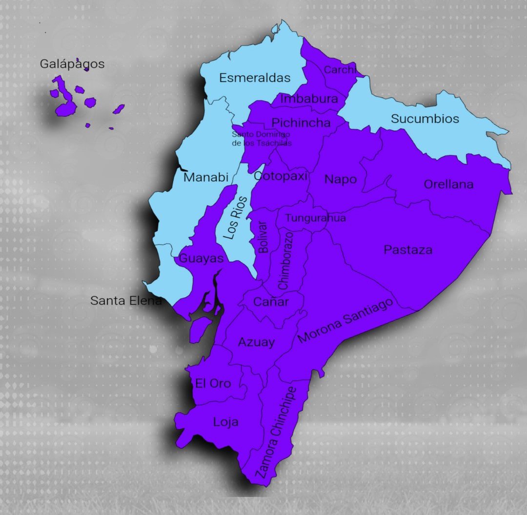 #ElDato 🇪🇨 El correísmo solo logró la victoria en 5 provincias:

🟡 Los Ríos 
🟡 Santa Elena
🟡 Esmeraldas
🟡 Manabí 
🟡 Sucumbios