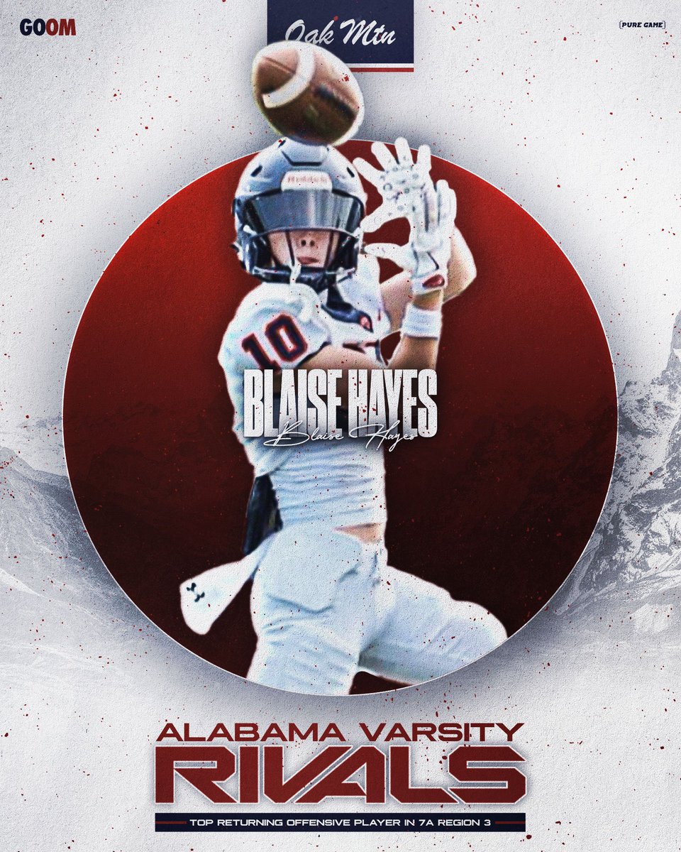 Oak Mountain Football (@footballomhs) on Twitter photo <a href="/Alabama_Varsity/">Alabama Varsity</a> Top Returners: 2027 WR <a href="/blaise_hayes/">Blaise Hayes 2027 WR</a> ๐ช
<a href="/BamaHSNews/">Around The State Sports</a> <a href="/AL7AFootball/">Alabama7AFootball</a> <a href="/AL1HighSchoolFB/">Alabama High School Football Sports Fans Page</a> <a href="/DexPreps/">DexPreps</a> <a href="/YellowhammerFB/">Yellowhammer Football</a> <a href="/280Living/">280living</a> <a href="/BirminghamSport/">BirminghamSports</a> <a href="/UnderLights365/">Under the Lights</a> <a href="/HallTechSports1/">Hall-Tech Sports</a> <a href="/RivalsFriedman/">Adam Friedman</a> <a href="/RivalsWoody/">Woody Wommack</a> <a href="/RustyMansell_/">Rusty Mansell</a> <a href="/ALcomBirmingham/">AL.com Birmingham</a> <a href="/PrepRedzoneAL/">Prep Redzone Alabama</a> <a href="/PrepRedzone/">Prep Redzone ๐</a> <a href="/Alabama_Varsity/">Alabama Varsity</a> Top Returners: 2027 WR <a href="/blaise_hayes/">Blaise Hayes 2027 WR</a> ๐ช
<a href="/BamaHSNews/">Around The State Sports</a> <a href="/AL7AFootball/">Alabama7AFootball</a> <a href="/AL1HighSchoolFB/">Alabama High School Football Sports Fans Page</a> <a href="/DexPreps/">DexPreps</a> <a href="/YellowhammerFB/">Yellowhammer Football</a> <a href="/280Living/">280living</a> <a href="/BirminghamSport/">BirminghamSports</a> <a href="/UnderLights365/">Under the Lights</a> <a href="/HallTechSports1/">Hall-Tech Sports</a> <a href="/RivalsFriedman/">Adam Friedman</a> <a href="/RivalsWoody/">Woody Wommack</a> <a href="/RustyMansell_/">Rusty Mansell</a> <a href="/ALcomBirmingham/">AL.com Birmingham</a> <a href="/PrepRedzoneAL/">Prep Redzone Alabama</a> <a href="/PrepRedzone/">Prep Redzone ๐</a>