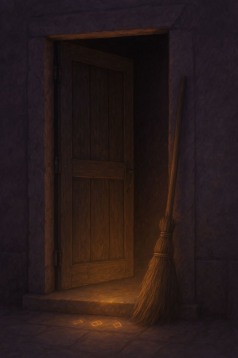LnLFolklore's tweet photo. In European #folklore, doorways symbolize transitions where #witches, spirits, and fortune may enter. Iron nails, rowan twigs, and brooms serve as protections, yet a cunning witch might still get through. At the threshold, which path will you choose? 
#Witchcraft https://t.co/jHHJADkbfW