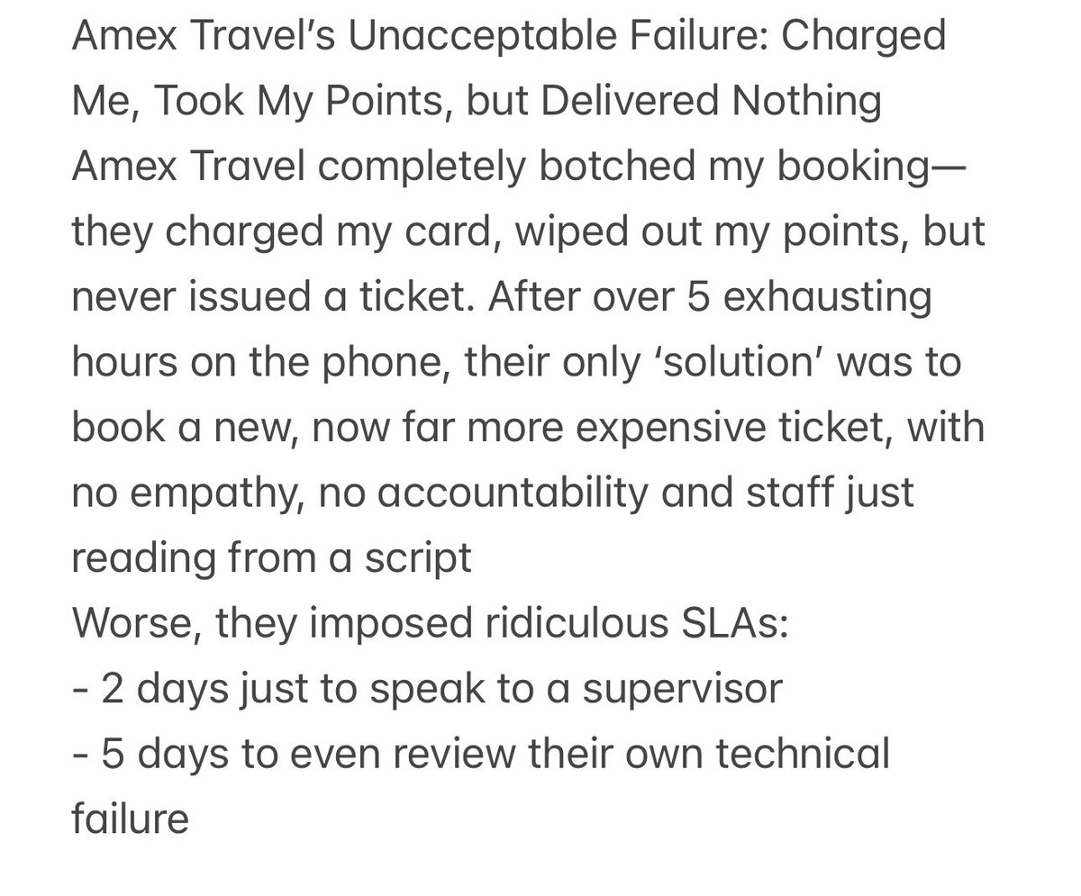 avi7616's tweet photo. @AmexAU @AskAmex stole my points + charged me for a ticket that doesn’t exist. No resolution after 5+ hours on phone. How is this acceptable for a $400/year card? #AmexFail https://t.co/2QD8x0vAg1