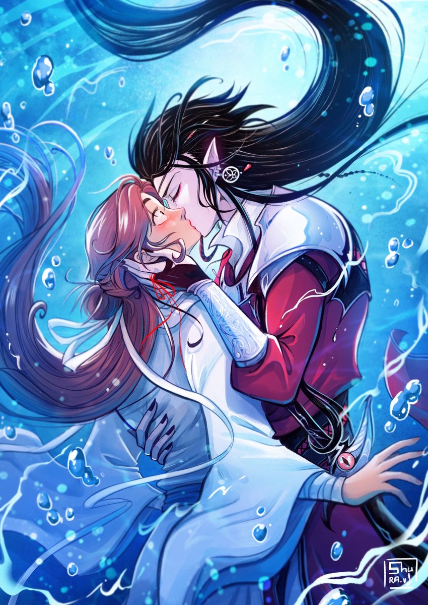 Shuravf90's tweet image. The underwater kiss!💙
I'm nor sure if XieLian can actually drown...
#tgcf