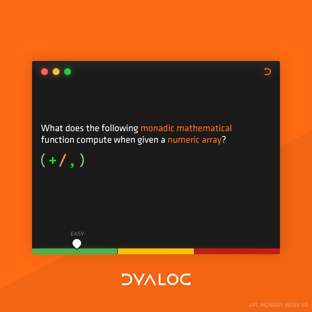 dyalogapl's tweet image. Continuing last week’s theme… 

#APLMonday #APL #ArrayProgramming #Dyalog