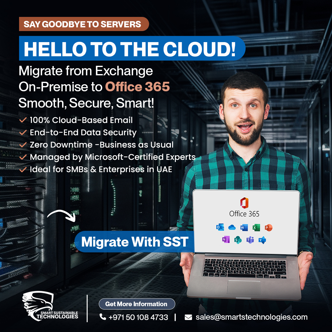 SmartSTechs's tweet image. Say goodbye to servers! Migrate to Office 365 with SST 
✔️ 100% Cloud Email
✔️ Zero Downtime
✔️ Microsoft-Certified Experts

Perfect for UAE businesses.

📞 +971 50 108 4733
📧 sales@smartstechnologies.com

#Office365 #CloudMigration #UAE