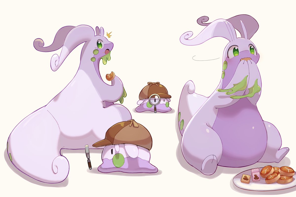 Dragon_star213's tweet image. お菓子を独り占めする食いしん坊なヌメちゃんを描きました