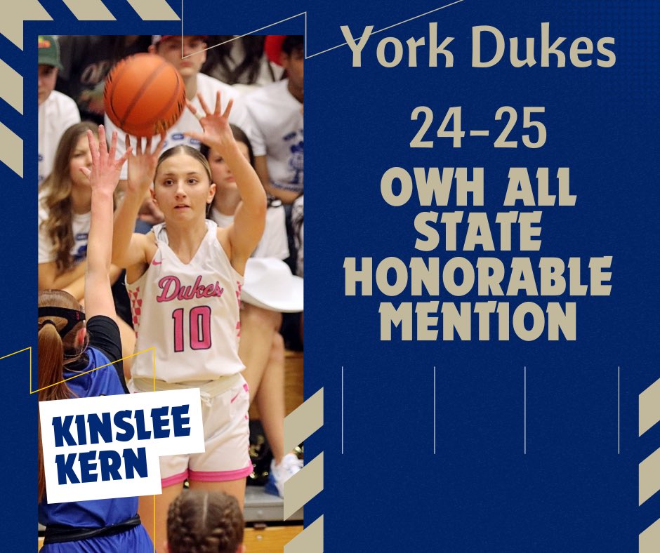 York Duke GBB (@yorkdukegbb) on Twitter photo Congrats to <a href="/kinsleekern10/">Kinslee Kern</a> for being named an Omaha World Herald All State Honorable Mention! Go Dukes! Congrats to <a href="/kinsleekern10/">Kinslee Kern</a> for being named an Omaha World Herald All State Honorable Mention! Go Dukes!
