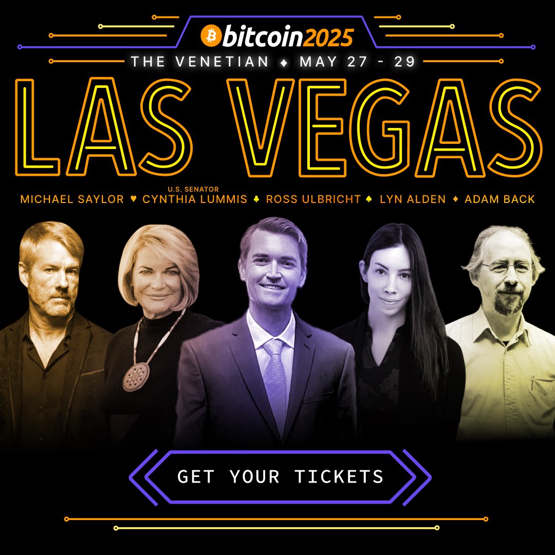 MEET MICHAEL SAYLOR IN LAS VEGAS 🚀 Join us at Bitcoin 2025 May 27-29!  Tickets 👉 https://t.co/ROLNVKPBpp