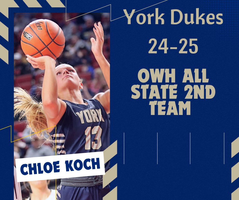 York Duke GBB (@yorkdukegbb) on Twitter photo Congrats to <a href="/chloeikoch/">Chloe Koch</a> for being named to the Omaha World Herald All State 2nd Team! Go Dukes! Congrats to <a href="/chloeikoch/">Chloe Koch</a> for being named to the Omaha World Herald All State 2nd Team! Go Dukes!