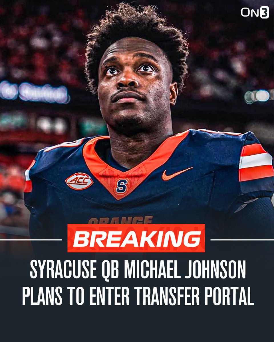 NEW: Syracuse QB Michael Johnson plans to enter the NCAA transfer portal.

on3.com/college/syracu…
