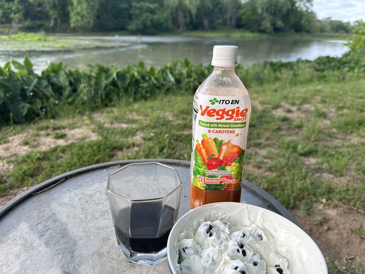 Enjoying breakfast by the Colorado River in Bastrop, Austin, Texas! 🌅🥐 #MorningVibes