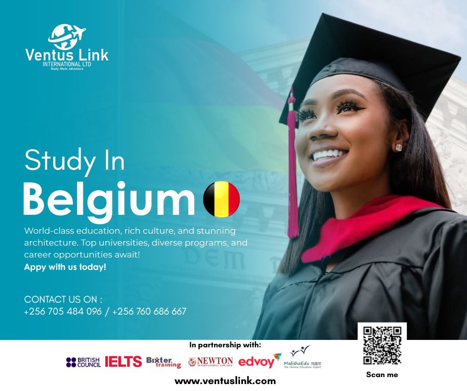 Study in Belgium!🇧🇪
Discover top-ranked universities🏫, vibrant culture📃, and stunning architecture.

Programs😌
- Bachelor's
- Master's
- PhD
- Exchange programs

Benefits🌝
- High-quality education👩🏽‍🎓👨🏾‍🎓
- International recognition👫🏾👨🏾‍🤝‍👨🏽
- Central European location🌍
- Scholarship