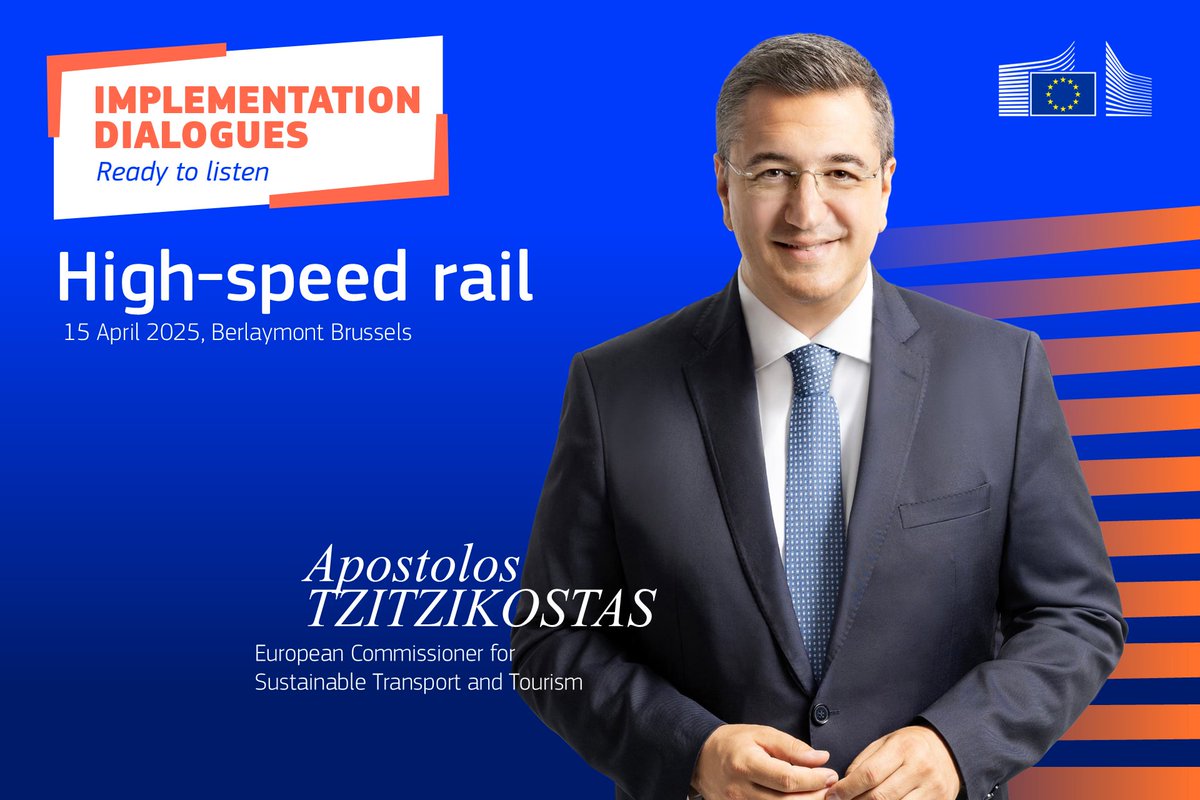 EU Transport (@transport_eu) on Twitter photo ⏳ Tomorrow is #EUTransport Commissioner <a href="/tzitzikostas/">Apostolos Tzitzikostas</a>' Implementation Dialogue on high-speed rail in Europe!
The discussion will bring together key 🇪🇺 industry leaders, social partners & stakeholders to move us closer to a connected, competitive & climate-friendly Europe. ⏳ Tomorrow is #EUTransport Commissioner <a href="/tzitzikostas/">Apostolos Tzitzikostas</a>' Implementation Dialogue on high-speed rail in Europe!
The discussion will bring together key 🇪🇺 industry leaders, social partners & stakeholders to move us closer to a connected, competitive & climate-friendly Europe.
