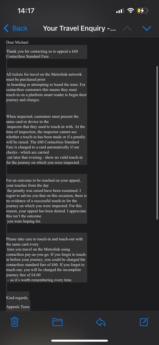 pikemickup's tweet photo. @BeeNetwork are you taking the piss? This is fraud, I’ve paid for a ticket on that day and didn’t think it necessary to tap in after work. Then you find me £60?

Give me my fucking money back, what a joke. https://t.co/ahKszHmqV5