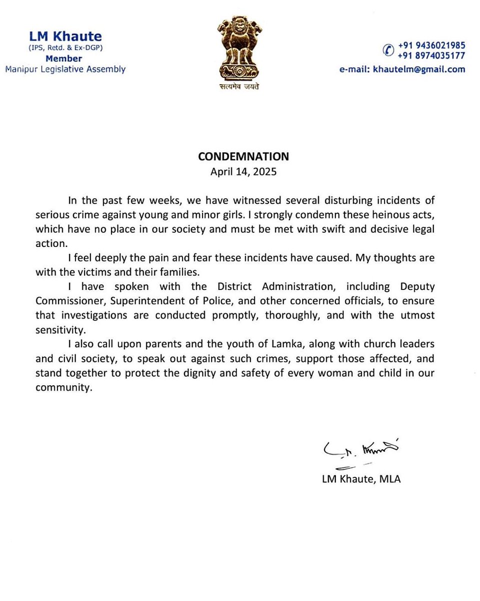 Lallian Mang Khaute, IPS(retd) (@lmkhaute) on Twitter photo 