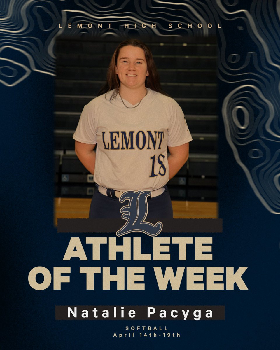 Lemont Athletics (@lhs210athletics) on Twitter photo This week's AOW is Natalie Pacyga from our Softball Team. Natalie stats from last week were:
563 Avg
9 Hits
4 Doubles
1 HR
9 RBI's
7 Runs
Congratulations Natalie! <a href="/Lemont_Softball/">Lemont Softball</a> This week's AOW is Natalie Pacyga from our Softball Team. Natalie stats from last week were:
563 Avg
9 Hits
4 Doubles
1 HR
9 RBI's
7 Runs
Congratulations Natalie! <a href="/Lemont_Softball/">Lemont Softball</a>