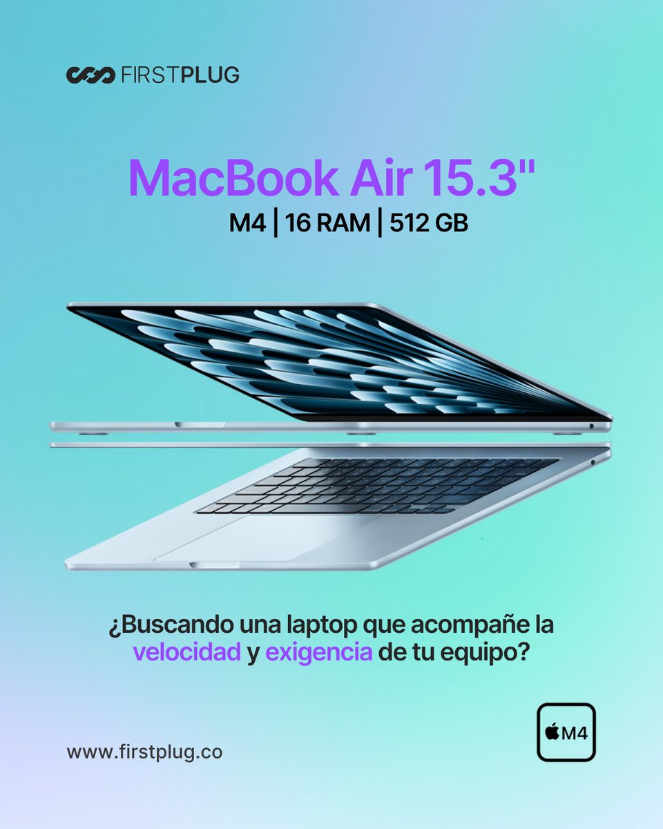 💻 ¿Querés que tu equipo trabaje a otro nivel? 

Primero equipalos con hardware que esté a la altura.

La MacBook Air 15.3" M4 es liviana, rápida y potente.

📦 Entrega veloz + soporte incluido.
🌍 Donde estés, llegamos.