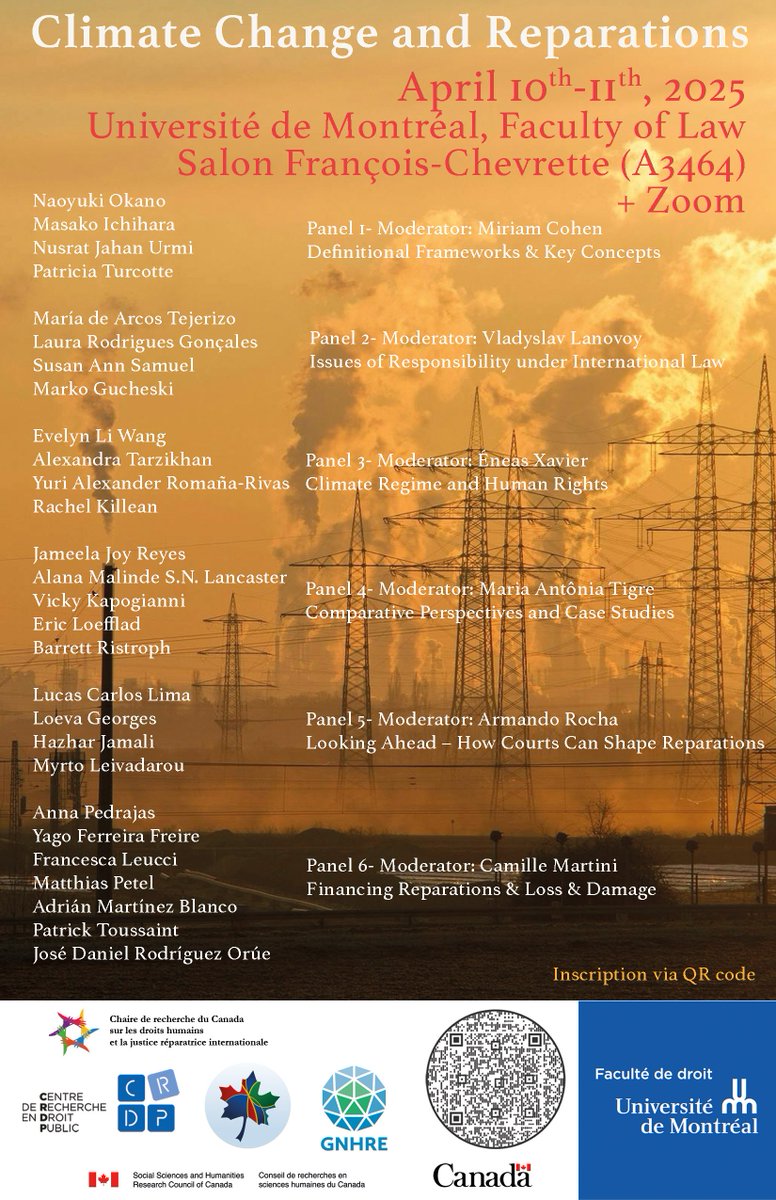 Reading Law School (@unirdg_law) on Twitter photo Last week, Dr <a href="/VickyKapogianni/">Vicky Kapogianni</a> took part in a Conference on Climate Change and Reparations held at the Université de Montréal in Canada. Last week, Dr <a href="/VickyKapogianni/">Vicky Kapogianni</a> took part in a Conference on Climate Change and Reparations held at the Université de Montréal in Canada.