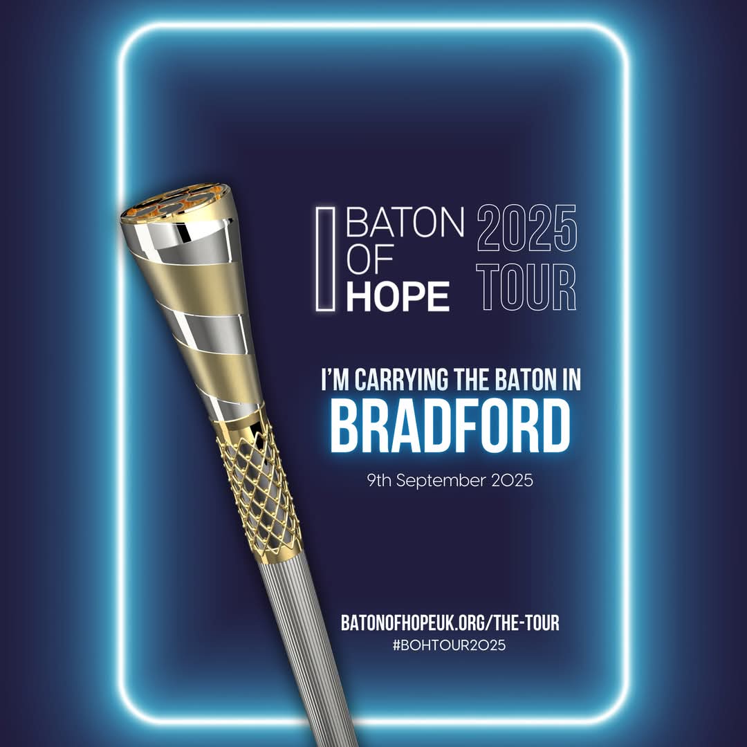 Delighted to say I'm one of the carriers of the baton on hope. I am carrying this with pride in the memories of 3 wonderful young men  Kris, Sam and T. who sadly lost their lives way too soon. #suicidprevention2025 #batonofhope #suicicideawarness #gonetoosoon #neverforgotten