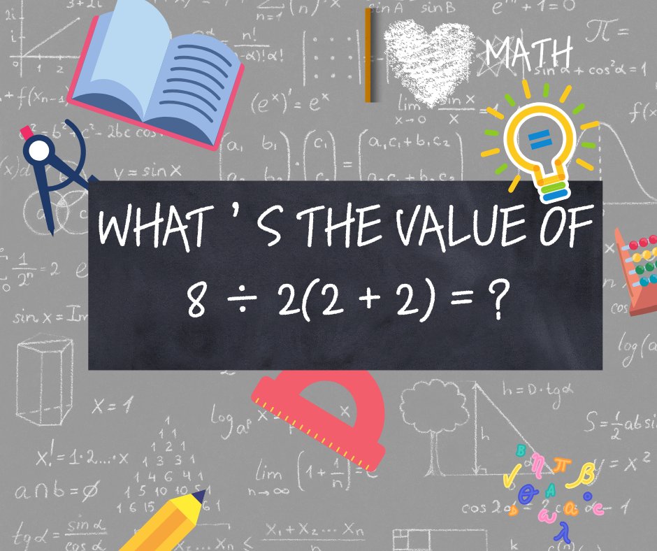 CitizenCraig12's tweet image. Alright mathletes, casual scrollers, and chaos agents…
Here’s the equation that’s currently tearing apart friendships and group chats: 8 ÷ 2(2 + 2) = ?

Can you solve it without igniting a civil war in the replies? 🧠
#MathWars #AlgebraAnarchy #PEMDASProblems #XtraConfusing #X=