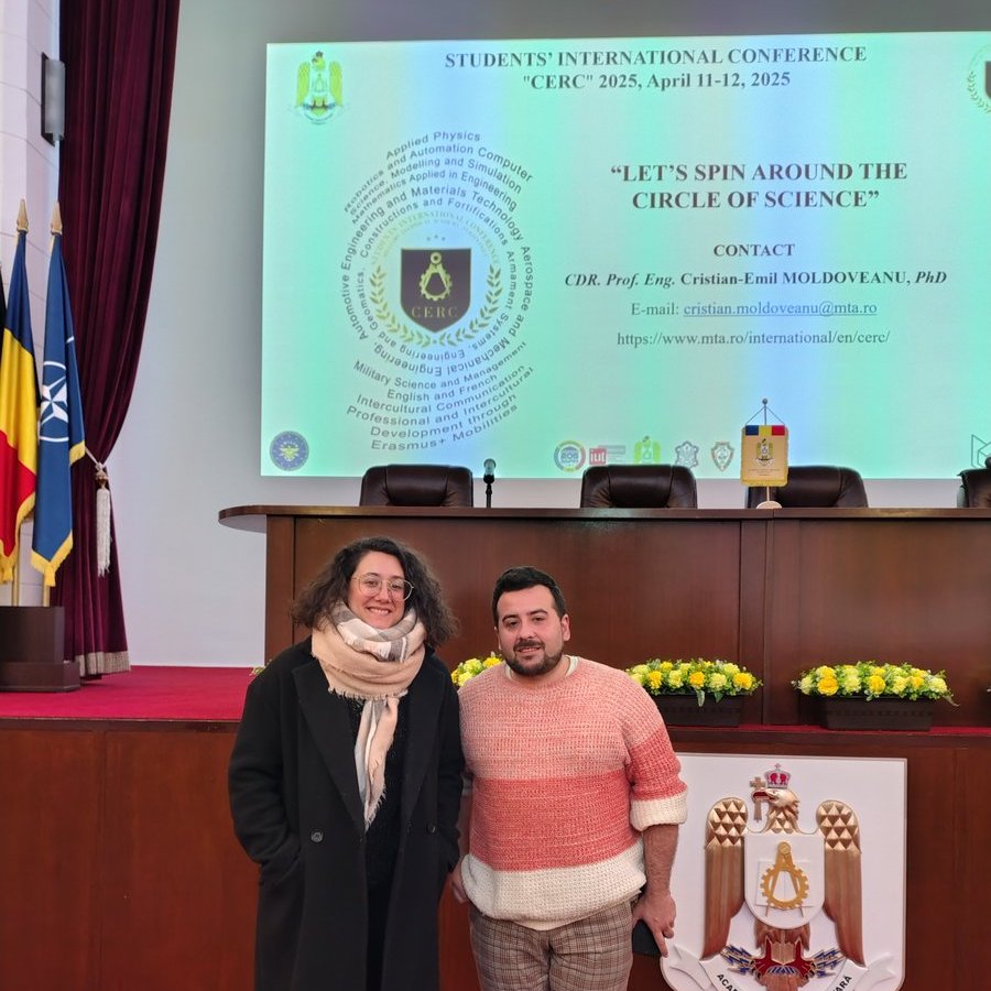 CUDZaragoza's tweet image. Los profesores @CUDZaragoza Violeta Duce y Sergio Yagüe participan como revisores científicos en la Students&apos; International Conference CERC 2025 organizada por la Military Technical Academy “Ferdinand I” @MApNRomania #EMILYO @EUErasmusPlus cud-agm.es/news/item/91