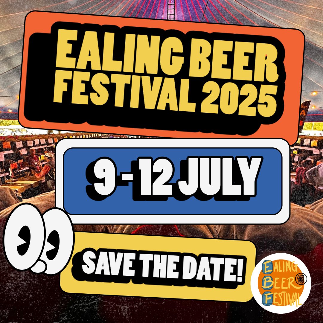 Exciting news all… a very important date for your diary. Join us this year at Ealing Beer Festival from 9 - 12 July 2025. Can’t wait to see you there! 🍻 #cheers 
#ealingbeerfest #ealing #beerfest #savethedate