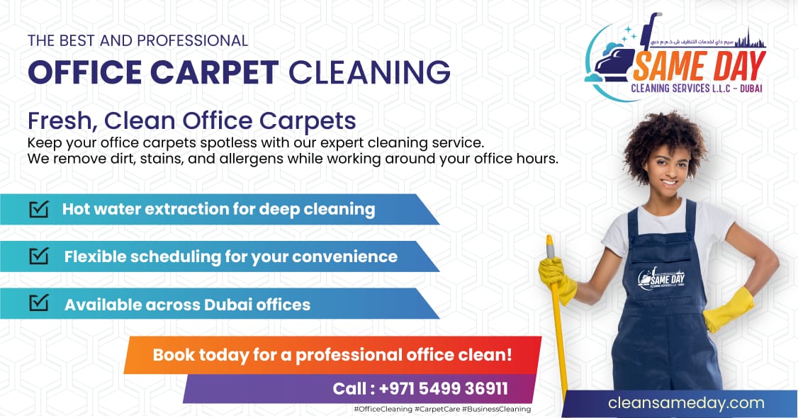 Samedayclean_'s tweet photo. Don’t let dirty carpets ruin your office vibe!✨

📞 Call +971 5499 36911 to book now — because your team deserves a cleaner workspace!

#officecarpetcleaning #dubaispotlessspaces #dubaiservices  #dubaiofficecleaning #samedaycleaningdubai #cleaningdubai #uaebusinesscleaning https://t.co/D949NFBSPp