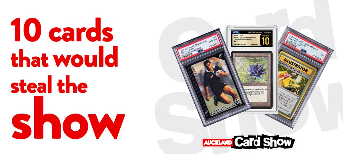Auckland Card Show (@aklcardshow) on Twitter photo We saw some incredible cards at our first show, and although there are many more cards that we would like to see come through our doors, if any of these 10 cards show up at <a href="/aklcardshow/">Auckland Card Show</a> 2025, you can guarantee they will steal the show! We saw some incredible cards at our first show, and although there are many more cards that we would like to see come through our doors, if any of these 10 cards show up at <a href="/aklcardshow/">Auckland Card Show</a> 2025, you can guarantee they will steal the show!