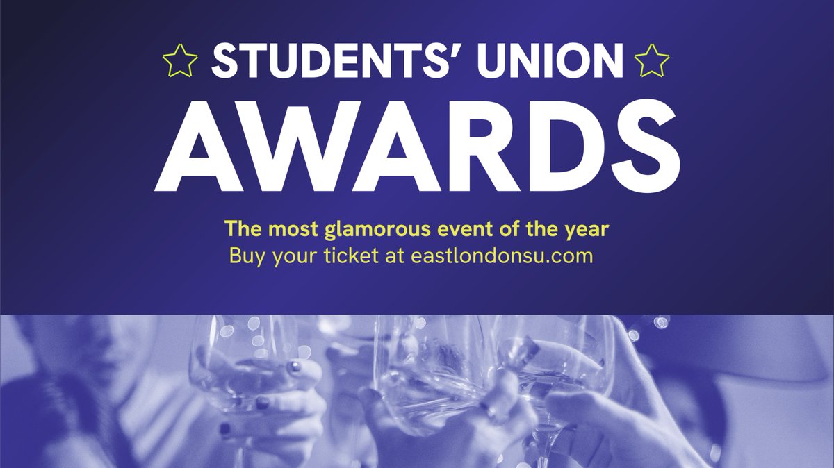 Join us for the most glamorous event of the year, as we celebrate the very best of our community.

Tickets include dinner and drinks, as well as performances, a DJ and dancing. It's the ultimate excuse to get dressed up and finish the year in style!

Tix: eastlondonsu.com/whatson