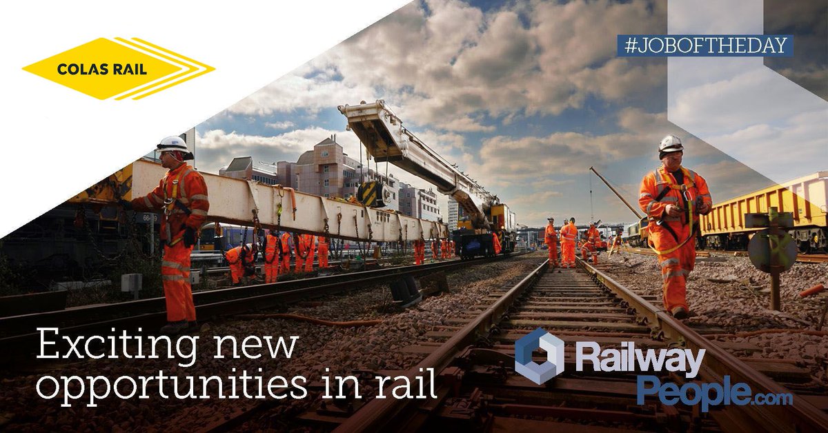 Colas Rail UK have various nationwide career opportunities available. Excellent salaries.

FOR MORE INFORMATION AND TO APPLY:
railwaypeople.com/Rail-Jobs/Jobs…

#rail #railjobs #recruitment #careers #railindustry #railtransport #ukrail #colasrail