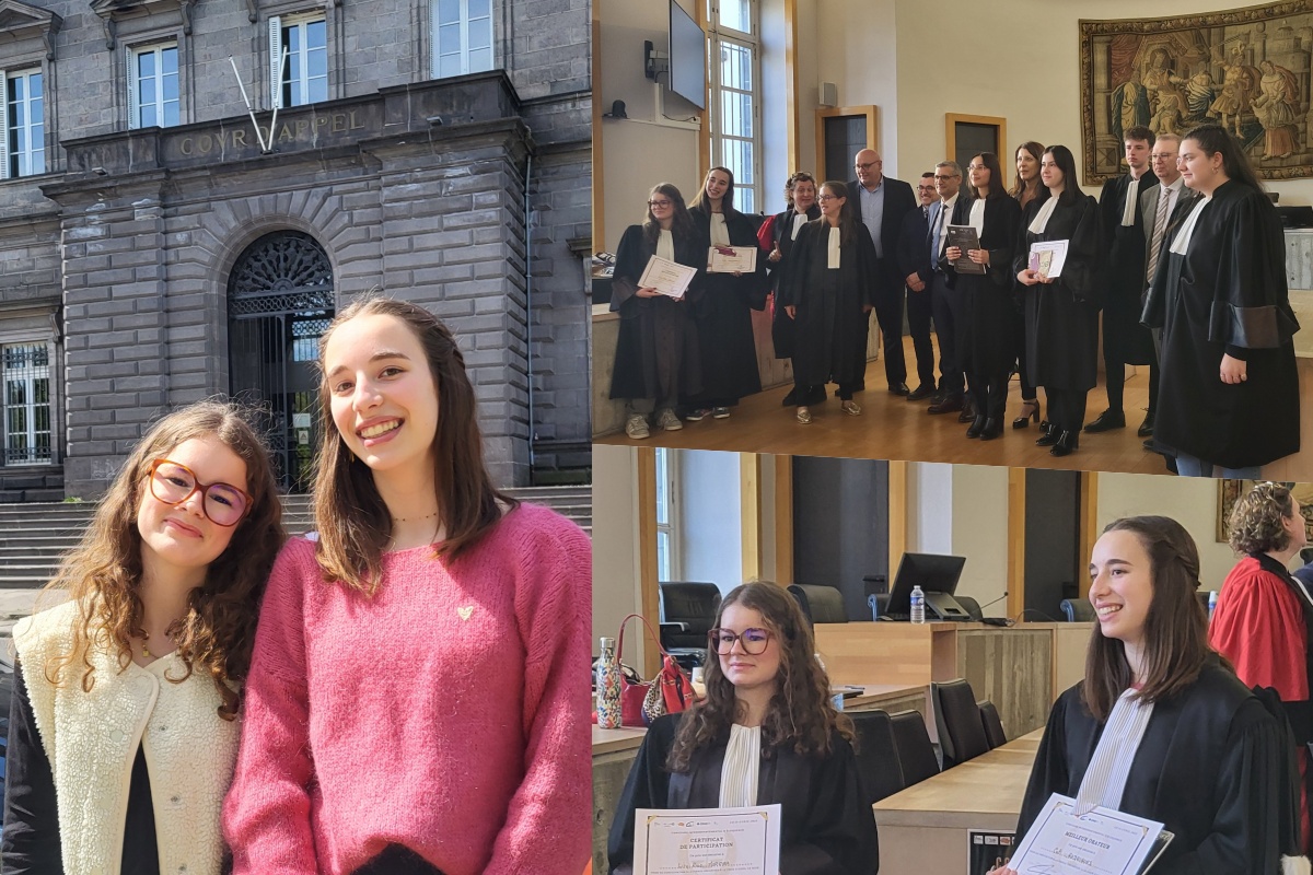Ce vendredi 11 avril, nos élèves Cali Rodrigues et Lily-Rose Moreira se sont rendues à la cour d'appel de Riom.
Elles ont participé à la grande finale interdépartementale d'éloquence organisée par le Centre D'Accès au Droit.
lyceedechamalieres.fr/?p=14403