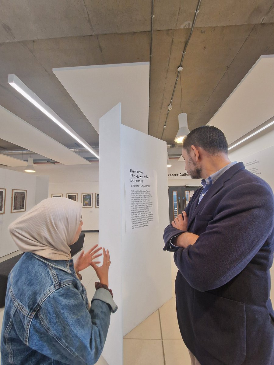 ShockatAdam's tweet photo. If you’re looking for something to do this half term, head down to @dmuleicester , where Leicester Islamic Arts and Heritage, of which I’m a patron, are hosting an incredible exhibition centred around mental health. Thank you to Shazia for giving me a sneak preview of the exhibition before its public launch a couple of weeks ago!
