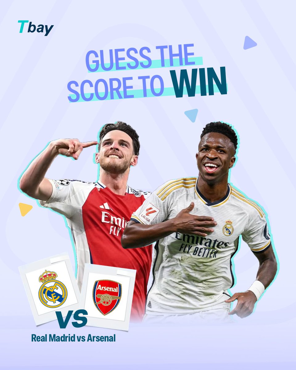 Theiabay's tweet image. Who’s punching their ticket to the semis? 👀

💬 Comment below.
🎯 Win bonus Tbay points if you nail it (for Tbay users only)!

#RealMadridVsArsenal #Tbay #PredictionTime #TbayPoints #uefa
