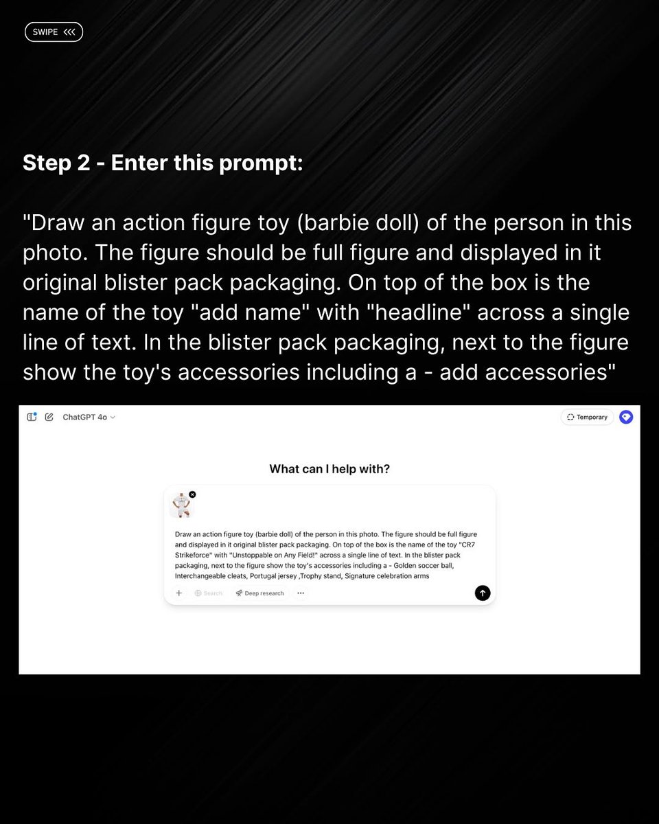 WebitoAI's tweet image. Action Figures Take the Stage

ChatGPT’s image gen is moving from dreamy Ghibli styles to bold, toy-like action figures, redefining AI art with detailed designs and strong character appeal.

#AIImageTrend #ChatGPT #ActionFigures #AI #WebitoInfotech #Webito #Infotech #Software