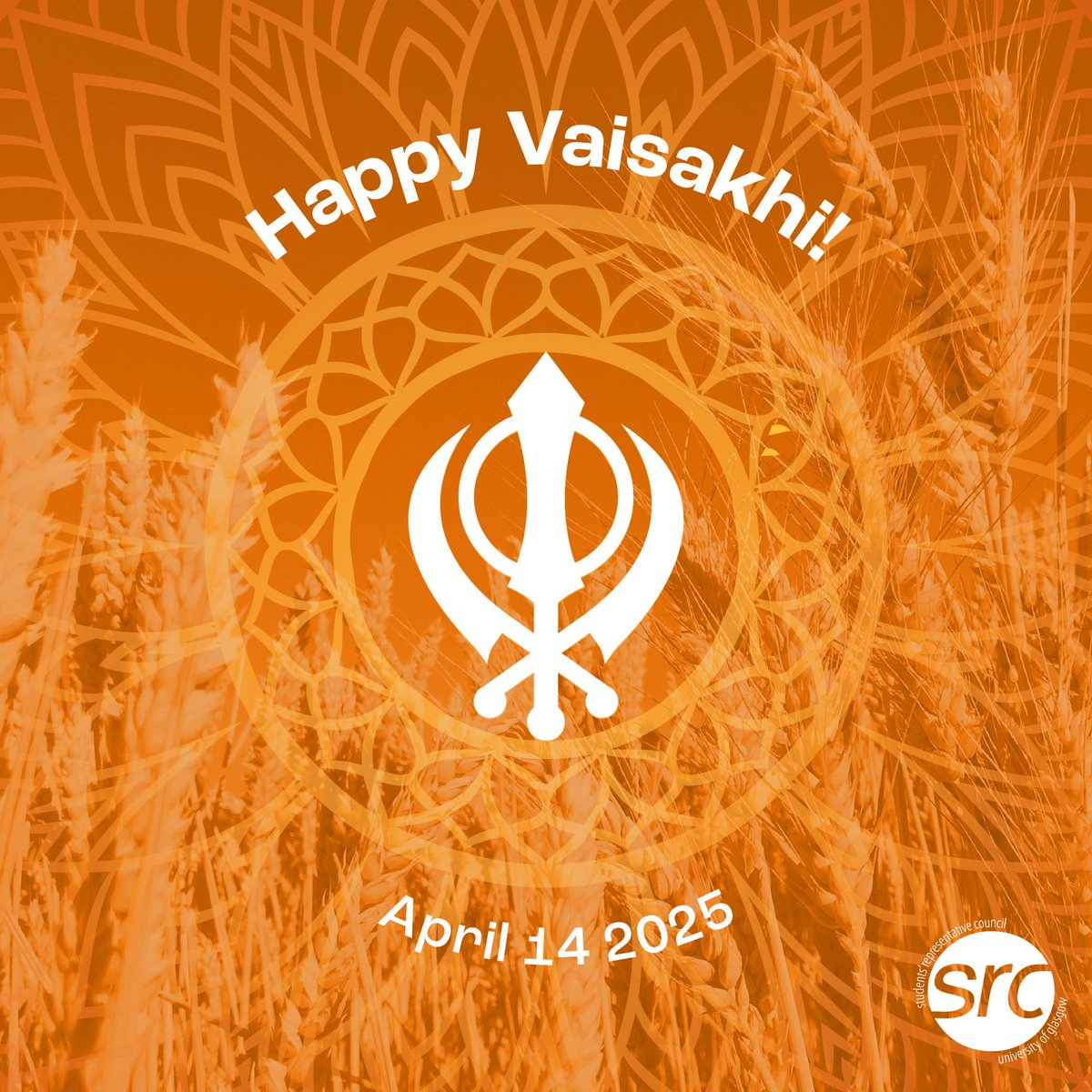 Happy Vaisakhi! Wishing love, joy, and prosperity to all students and staff from our @uofglasgow Sikh community who are celebrating today 🧡🥁🌾 #Vaisakhi2025