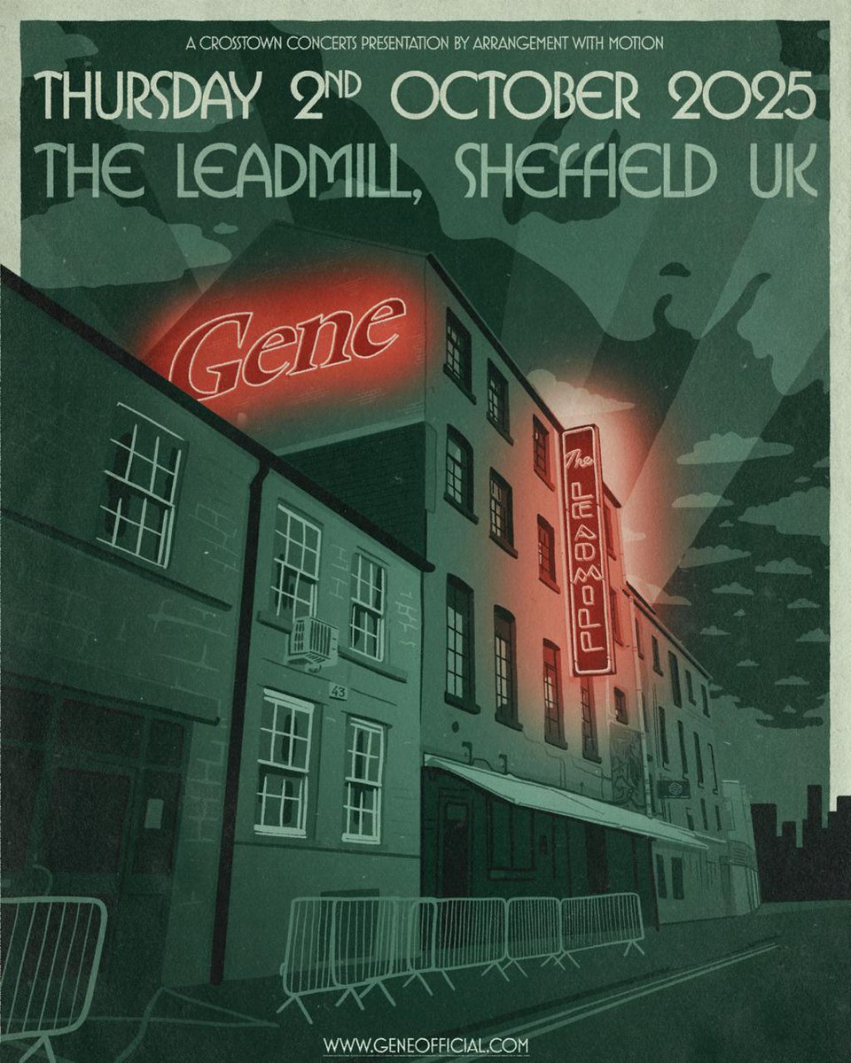 Thank you for selling out our show at <a href="/Nath_Brudenell/">Nath Brudenell</a>! We've added a final intimate show, this time at Sheffield's <a href="/Leadmill/">The Leadmill</a>

If you're on our mailing list, you'll receive the presale ticket link tomorrow morning and if not, you can sign up here: geneofficial.com