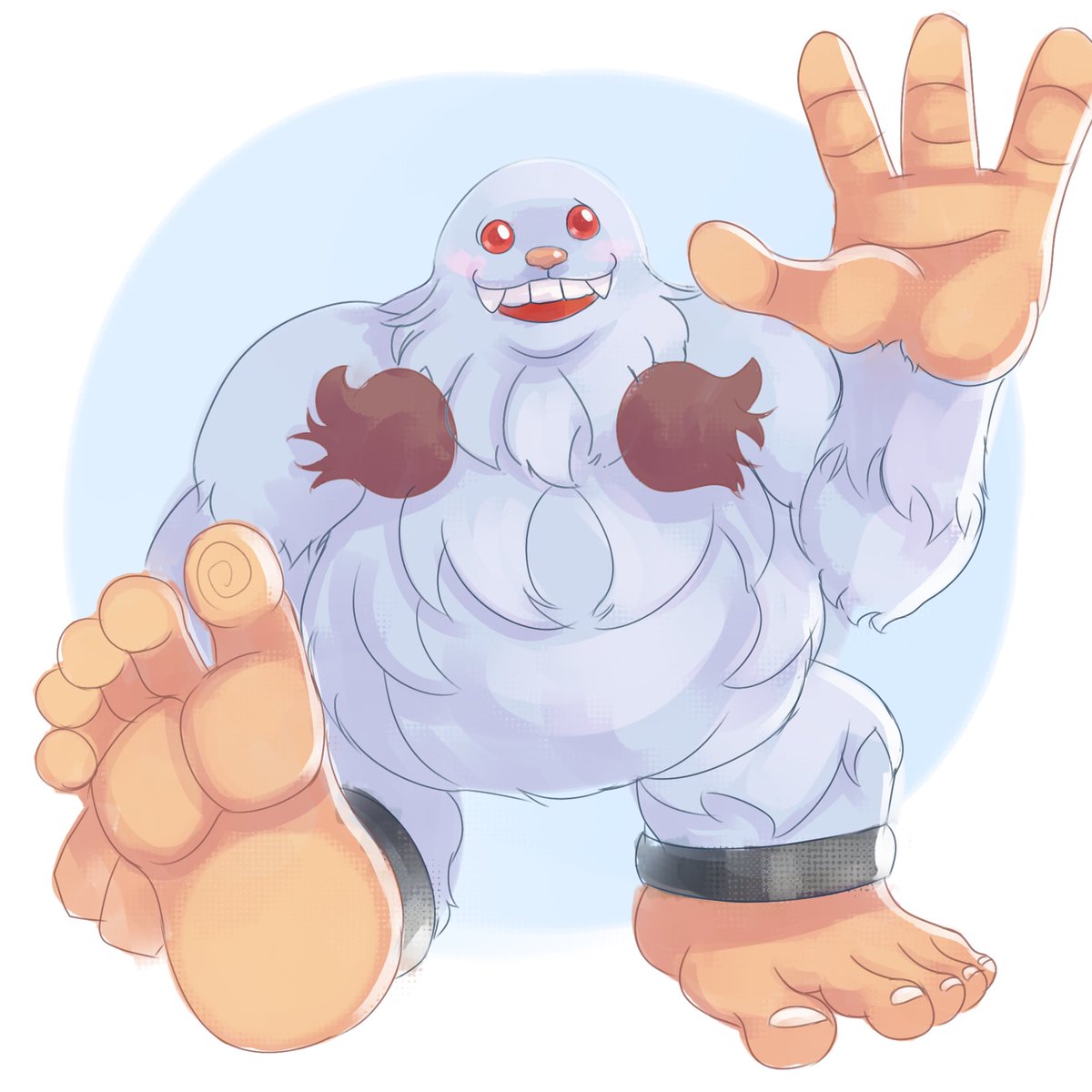 bigfoothusbando's tweet photo. My first drawing of Sasquatch from Darkstalkers, squatchin’ it up with those big stompers of his! https://t.co/F4sT7NVfLS