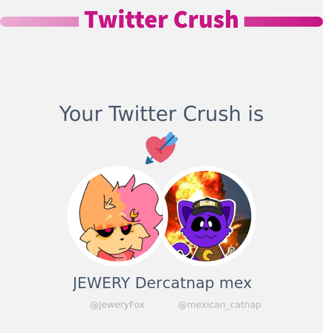 Mi Crush en Twitter es: <a href="/mexican_catnap/">catnap mexicano🌙🇲🇽</a>

➡️ infinityweet.me/secret-crush?l…
