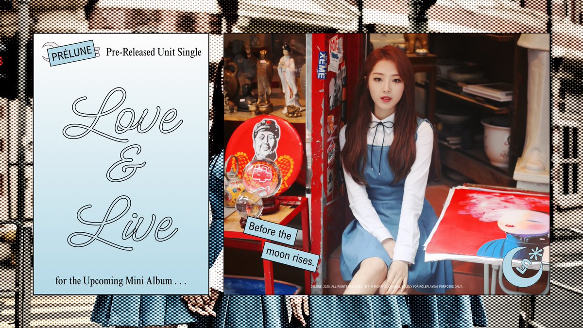 ️️
 ️️
 ️️
𝐃𝐄𝐋𝐔𝐍𝐄 Pre-Released Unit Singles
for the Upcoming Mini Album

 ️️
𝙿𝚁𝙴́𝙻𝚄𝙽𝙴
'𝐿𝑜𝑣𝑒 &amp; 𝐿𝑖𝑣𝑒'
Concept Photo
 ️️
 ️️
 ️️
