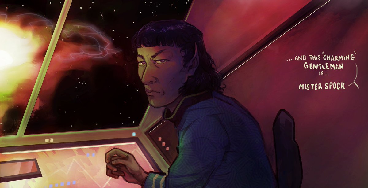 MuggyLee's tweet photo. More lost art I haven't thought of posting before. Safe to assume Bones is being a smartass in this one.

#StarTrek #spock #art https://t.co/0gMOEvUAzN