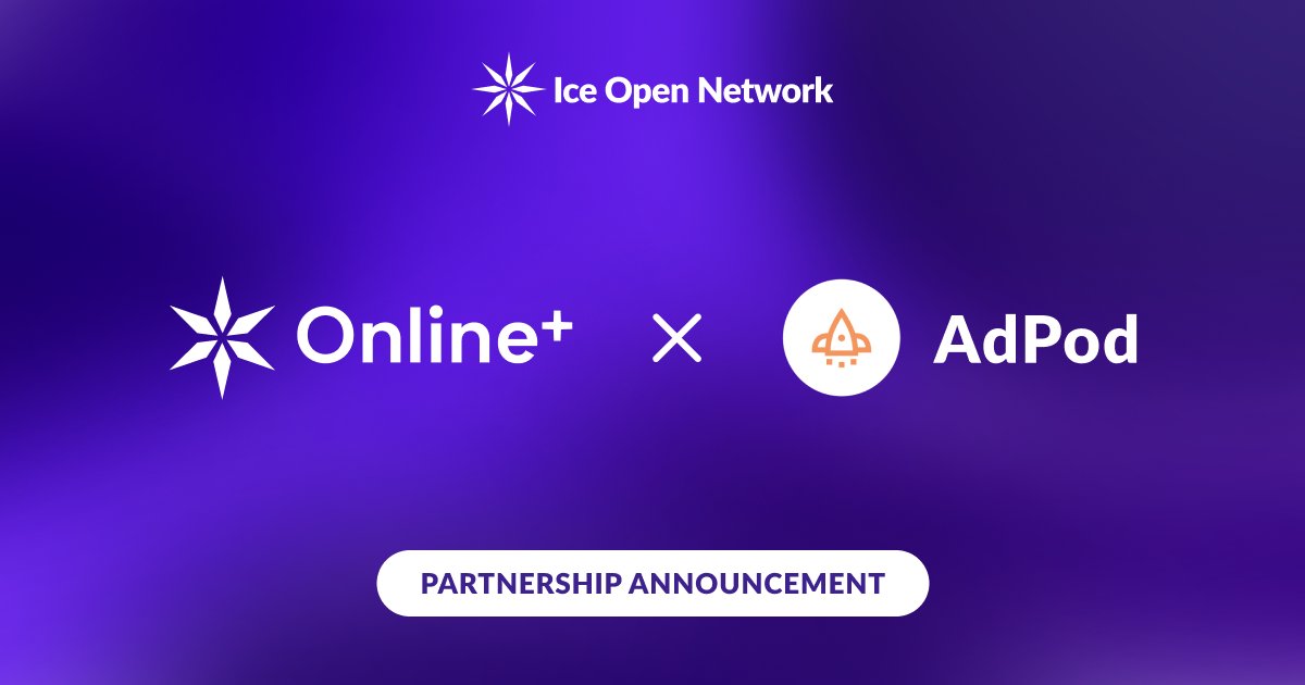 🤝 We’re excited to welcome <a href="/AdPodxyz/">AdPod</a> to Online+ and the Ice Open Network ecosystem!

🌐 As a Web3 marketing platform, #AdPod is revolutionizing crypto advertising with AI-powered targeting and on-chain data, enabling precise, programmatic campaign management.

Through this
