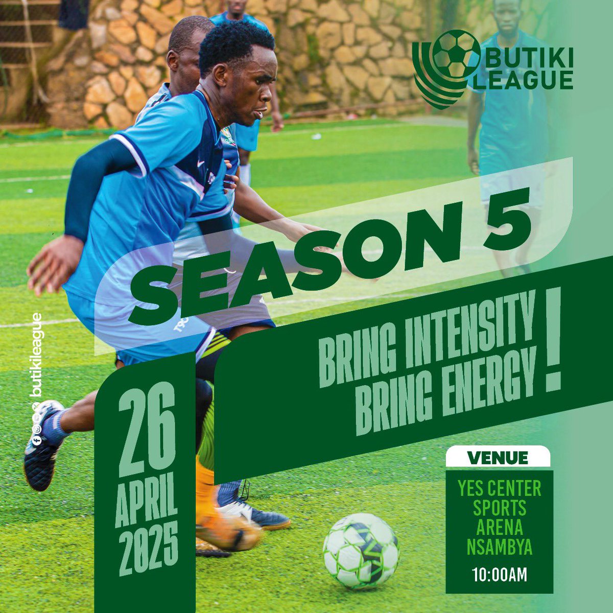 Butiki League (@butiki_league) on Twitter photo Bring on the energy, season 5 is just around the corner! ๐
Do you have whatever it takes?
๐๏ธ 26th April
๐<a href="/yesarenasports/">YES Center Sports Arena - Spirituality & Sports</a>
#BLSV Bring on the energy, season 5 is just around the corner! ๐
Do you have whatever it takes?
๐๏ธ 26th April
๐<a href="/yesarenasports/">YES Center Sports Arena - Spirituality & Sports</a>
#BLSV