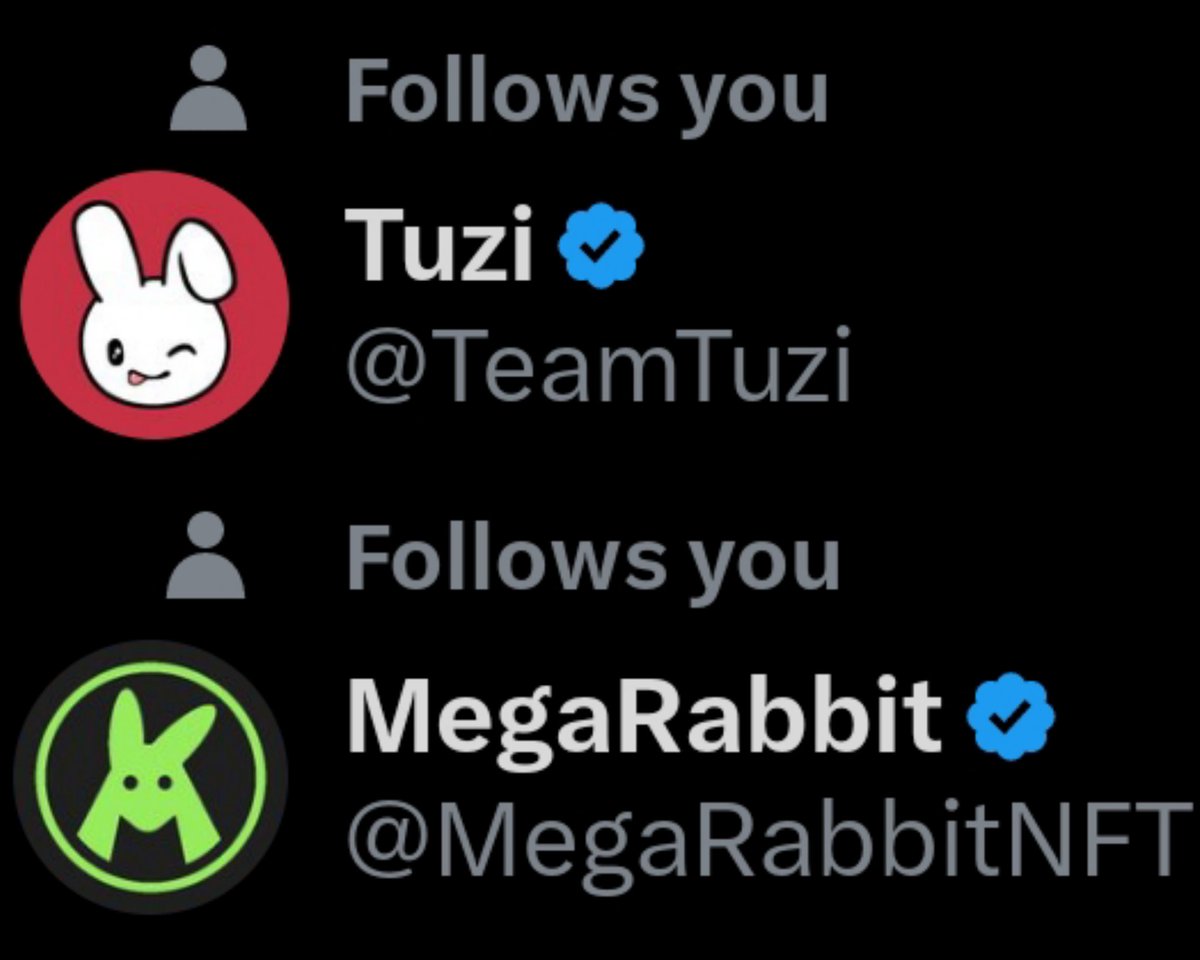 Wen 2 chad projects follows you~

My besties <a href="/TeamTuzi/">Tuzi</a> and <a href="/MegaRabbitNFT/">MegaRabbit</a> 🩷🤭