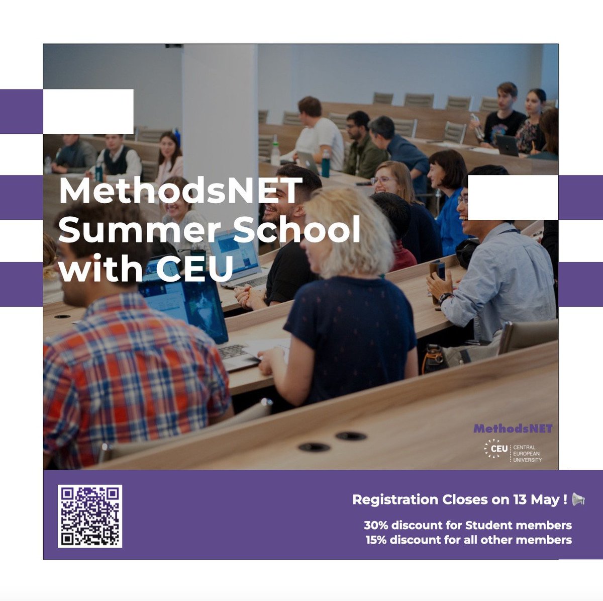 MethodsNET's tweet image. Registration Closes 13 May!! 📢
- 30% discount for Student members 🎓
- 15% discount for all other members 🤩
Sign up here: methodsnet.org/summer-school/…