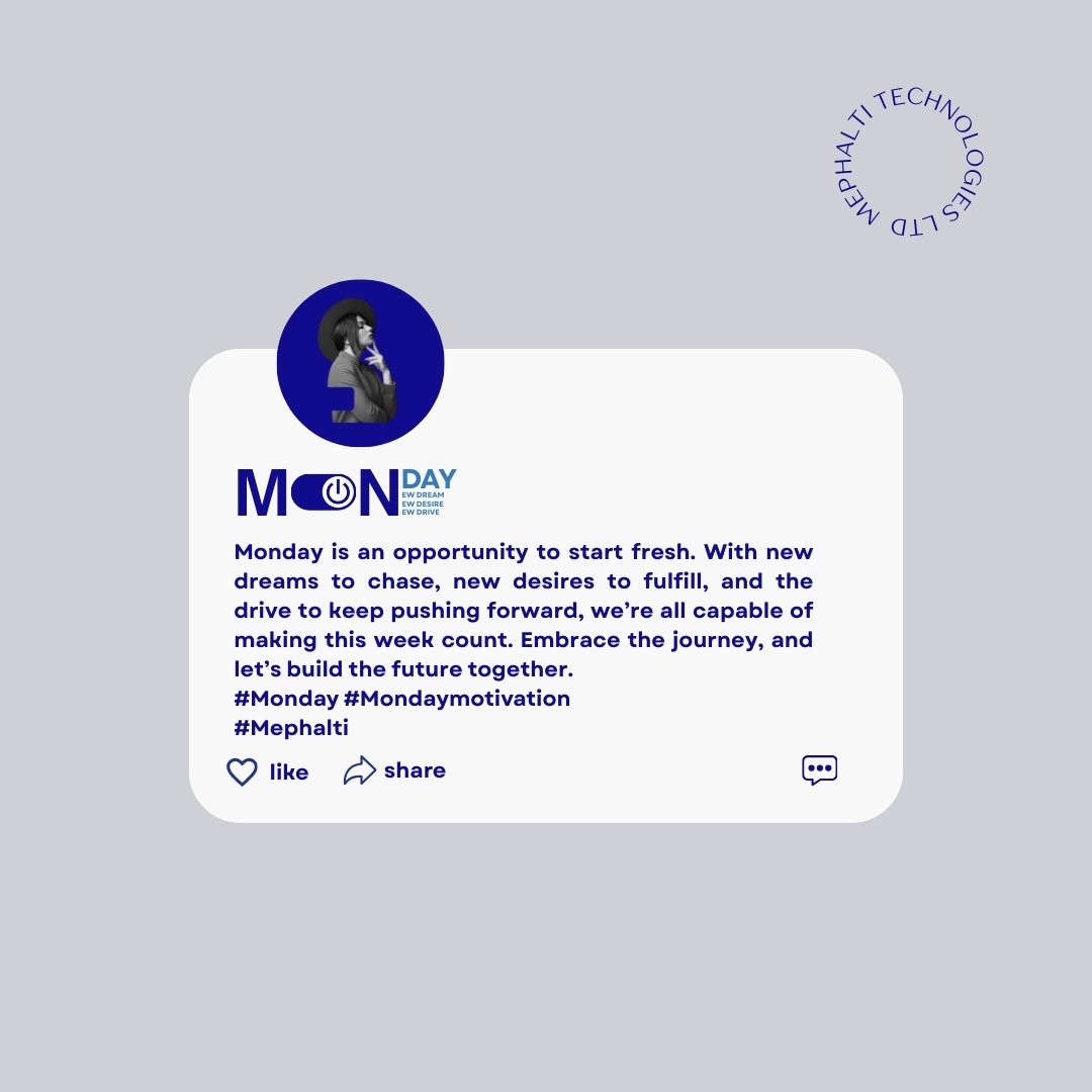 mephaltihq's tweet image. Monday
"New Dreams, New Desires, New Drive"
#MondayMotivation
#MakeThisWeekCount
#mephalti