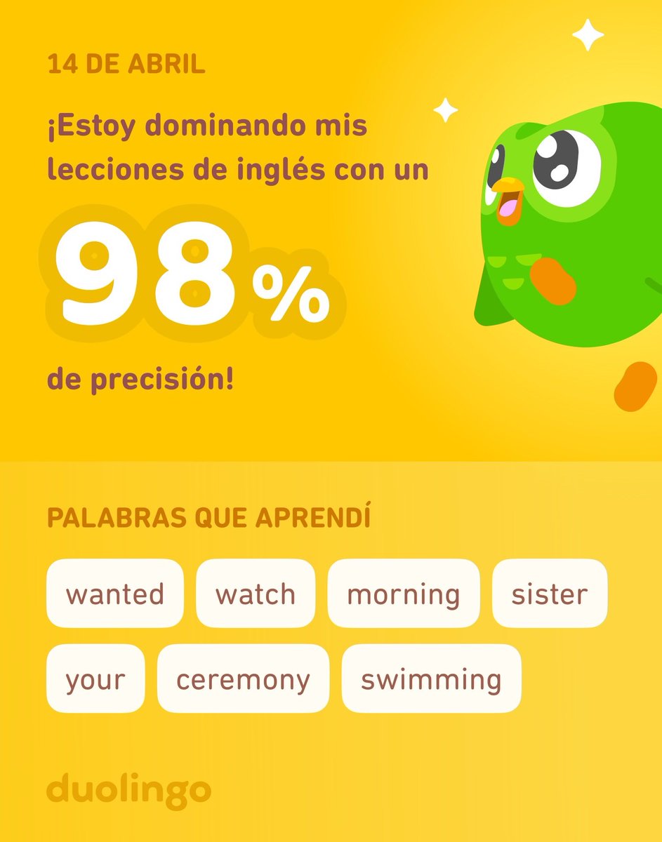 luaued's tweet photo. ¡Estoy aprendiendo inglés en Duolingo! Es gratis, divertido y efectivo. https://t.co/vmy8DF5hPm