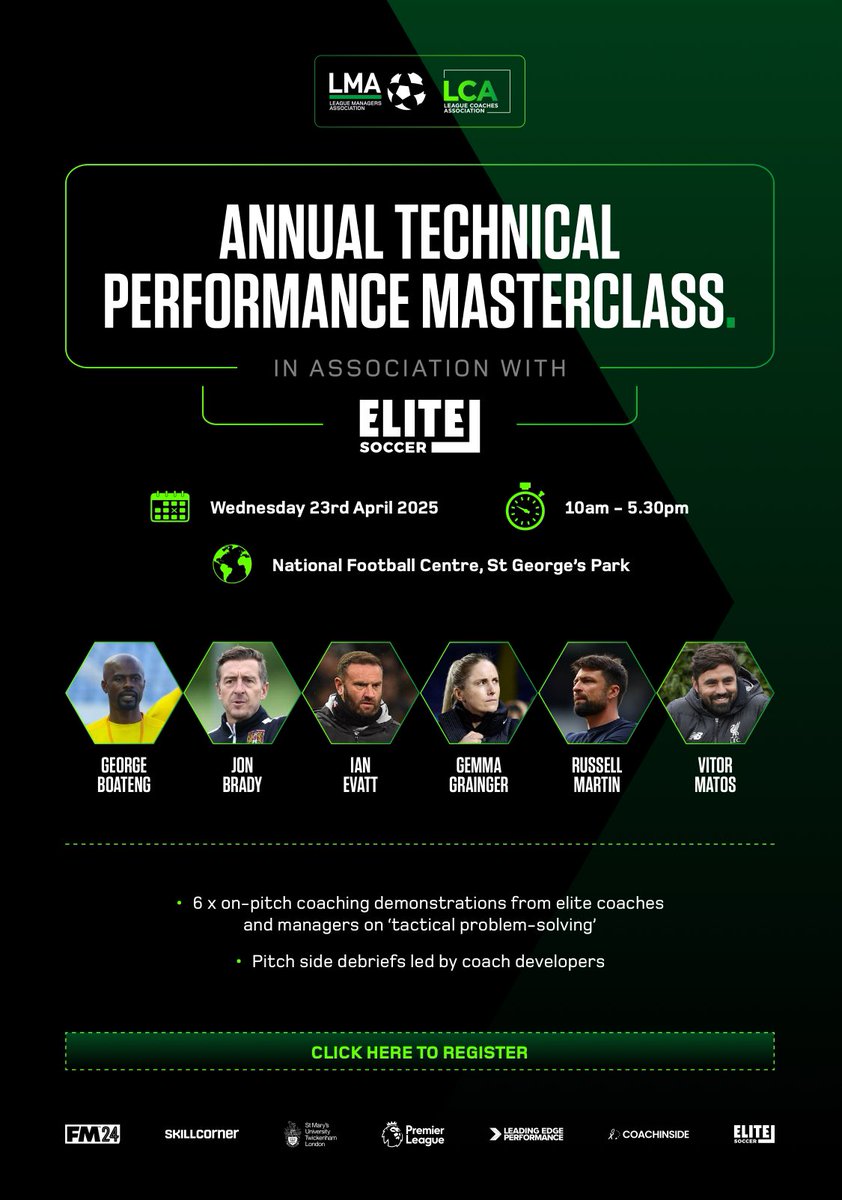 Looking forward to delivering a session for the <a href="/LMA_Managers/">LMA</a> at <a href="/StGeorgesPark1/">St Georges Park</a> on Wednesday 23rd April…